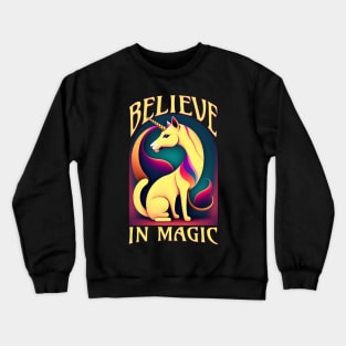 Believe In Magic CatUnicorn Crewneck Sweatshirt